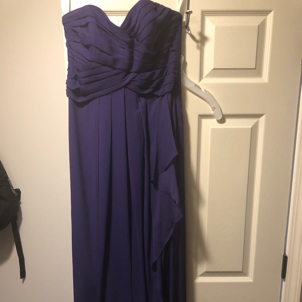 David’s Bridal STRAPLESS CRINKLE CHIFFON DRESS
